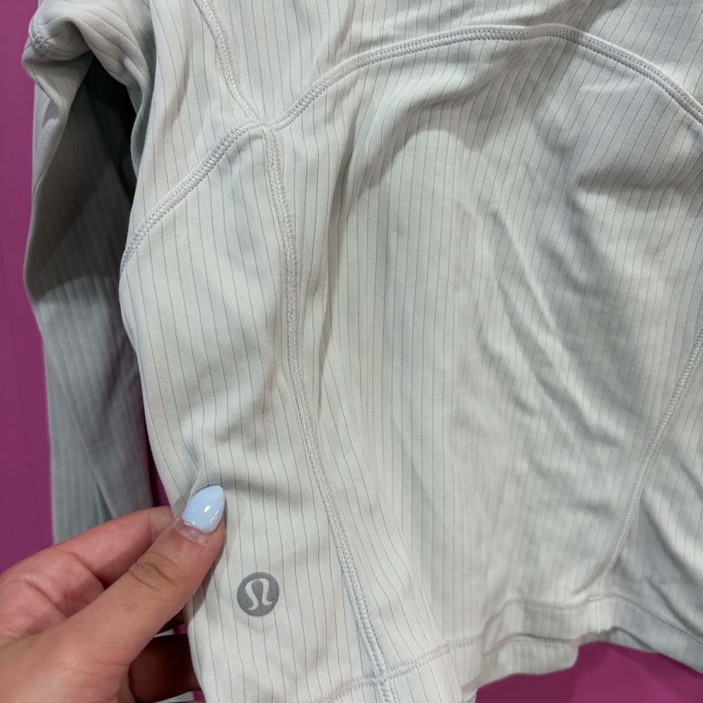 lululemon athletica White Long Sleeve Half-Zip Top - Picture 6 of 7